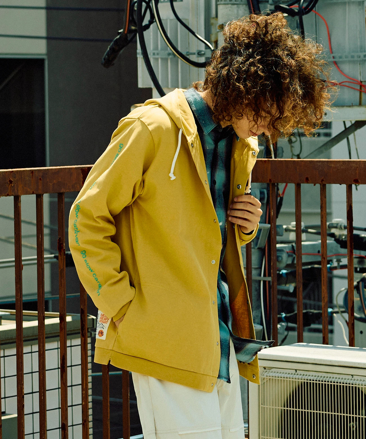go slow caravan(ゴースローキャラバン) |超ヘビーUSA/C スクエアLOGO BP スナップボタン フーディー (MENS/WOMENS)