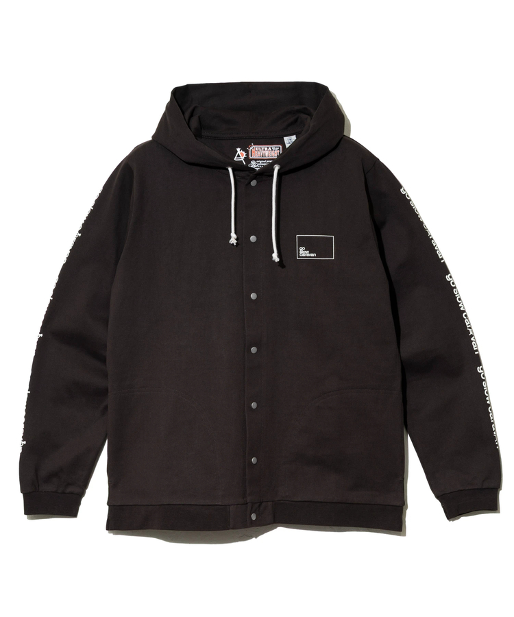 go slow caravan(ゴースローキャラバン) |超ヘビーUSA/C スクエアLOGO BP スナップボタン フーディー (MENS/WOMENS)