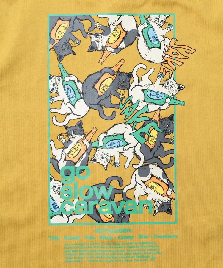 go slow caravan(ゴースローキャラバン) |超ヘビーUSA/C スクエアLOGO BP スナップボタン フーディー (MENS/WOMENS)