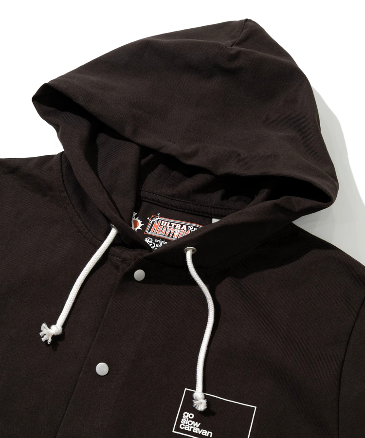 go slow caravan(ゴースローキャラバン) |超ヘビーUSA/C スクエアLOGO BP スナップボタン フーディー (MENS/WOMENS)