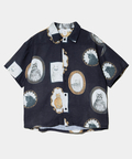 go slow caravan(ゴースローキャラバン) |Revo./レヴォ ヴィンテージキャットプリント SSシャツ (MENS)