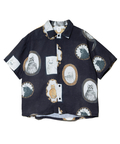 go slow caravan(ゴースローキャラバン) |Revo./レヴォ ヴィンテージキャットプリント SSシャツ (MENS)