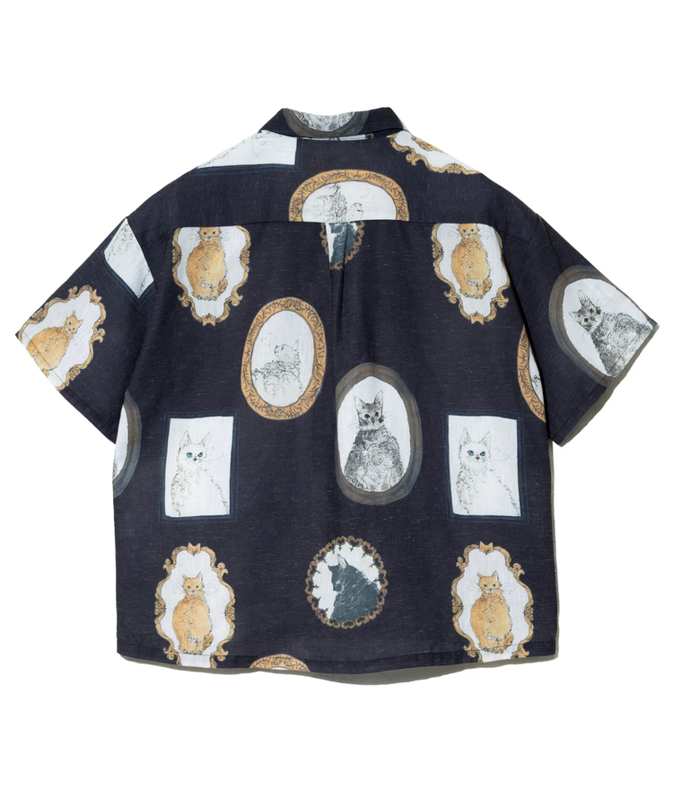 go slow caravan(ゴースローキャラバン) |Revo./レヴォ ヴィンテージキャットプリント SSシャツ (MENS)