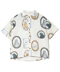 go slow caravan(ゴースローキャラバン) |Revo./レヴォ ヴィンテージキャットプリント SSシャツ (MENS)