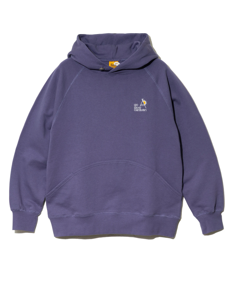 go slow caravan(ゴースローキャラバン) |空紡糸裏毛 フードLOGO刺繍プルパーカー (MENS/WOMENS)