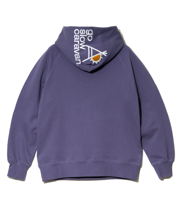 go slow caravan(ゴースローキャラバン) |空紡糸裏毛 フードLOGO刺繍プルパーカー (MENS/WOMENS)