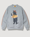 go slow caravan(ゴースローキャラバン) |空紡糸裏毛 天津飯猫 アクティブパターンプルオーバー (MENS/WOMENS)