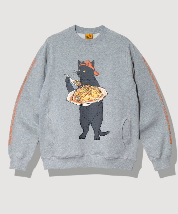 go slow caravan(ゴースローキャラバン) |空紡糸裏毛 天津飯猫 アクティブパターンプルオーバー (MENS/WOMENS)