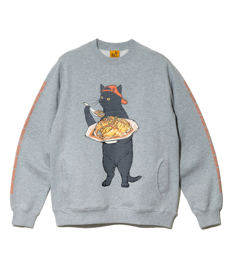 go slow caravan(ゴースローキャラバン) |空紡糸裏毛 天津飯猫 アクティブパターンプルオーバー (MENS/WOMENS)
