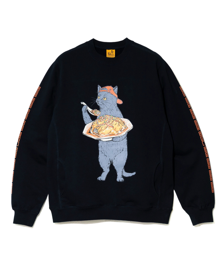 go slow caravan(ゴースローキャラバン) |空紡糸裏毛 天津飯猫 アクティブパターンプルオーバー (MENS/WOMENS)