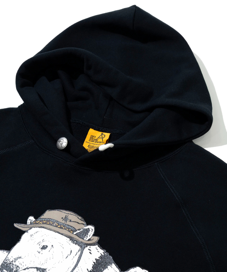go slow caravan(ゴースローキャラバン) |空紡糸裏毛 野営アリクイ プルパーカー (MENS/WOMENS)