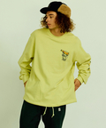 go slow caravan(ゴースローキャラバン) |空紡糸裏毛 猫と麦酒 ヘムスピンドルクルースウェット (MENS/WOMENS)