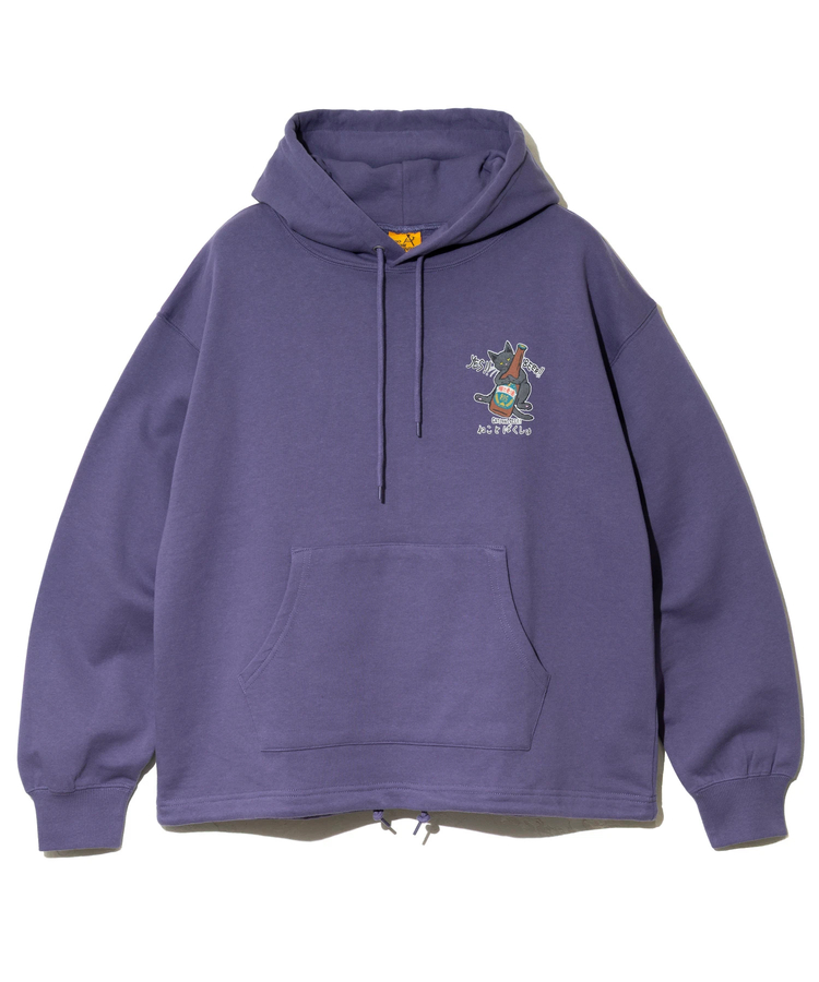 go slow caravan(ゴースローキャラバン) |空紡糸裏毛 猫と麦酒ヘムスピンドル BOX フーディー (MENS/WOMENS)