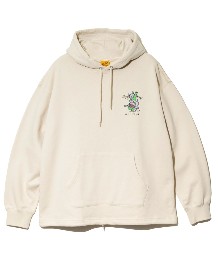 go slow caravan(ゴースローキャラバン) |空紡糸裏毛 猫と麦酒ヘムスピンドル BOX フーディー (MENS/WOMENS)