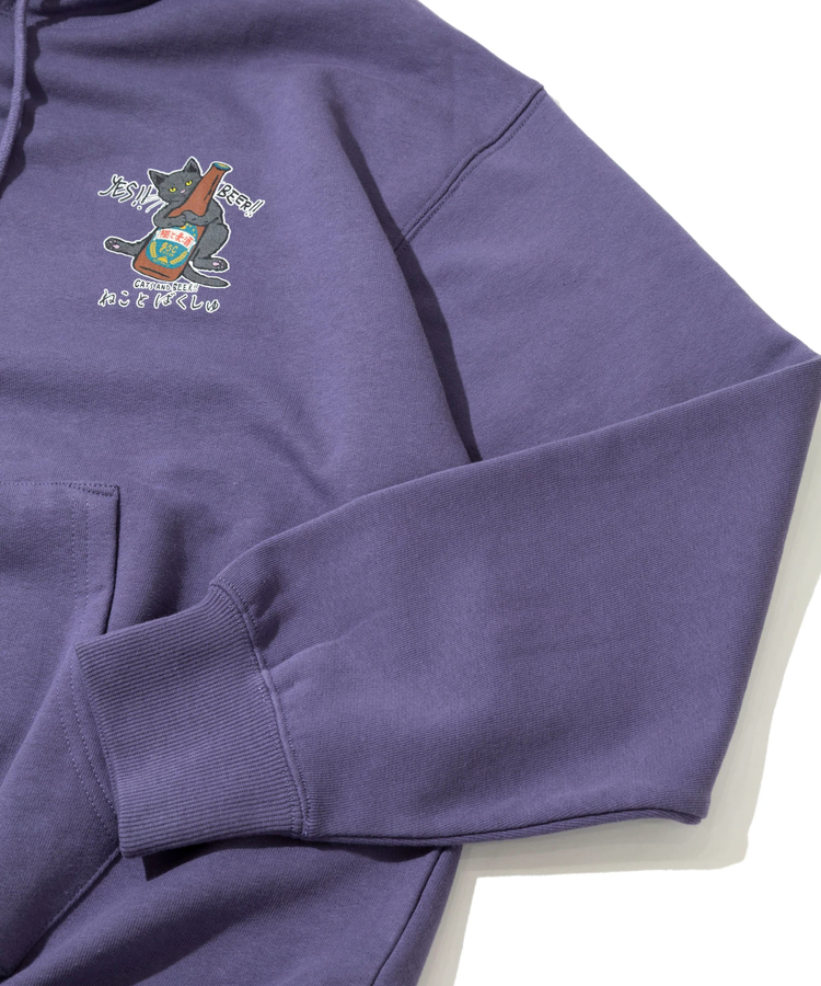 go slow caravan(ゴースローキャラバン) |空紡糸裏毛 猫と麦酒ヘムスピンドル BOX フーディー (MENS/WOMENS)