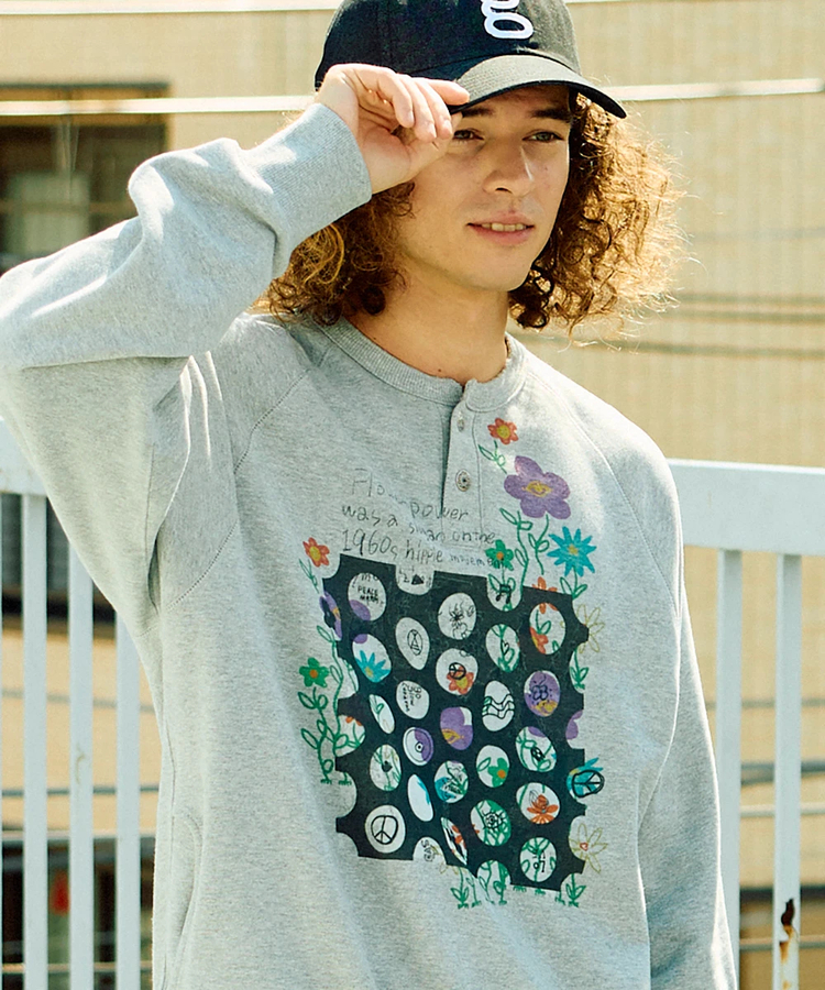 go slow caravan(ゴースローキャラバン) |空紡糸裏毛 スナップヘンリー KONTON FARM (MENS/WOMENS)