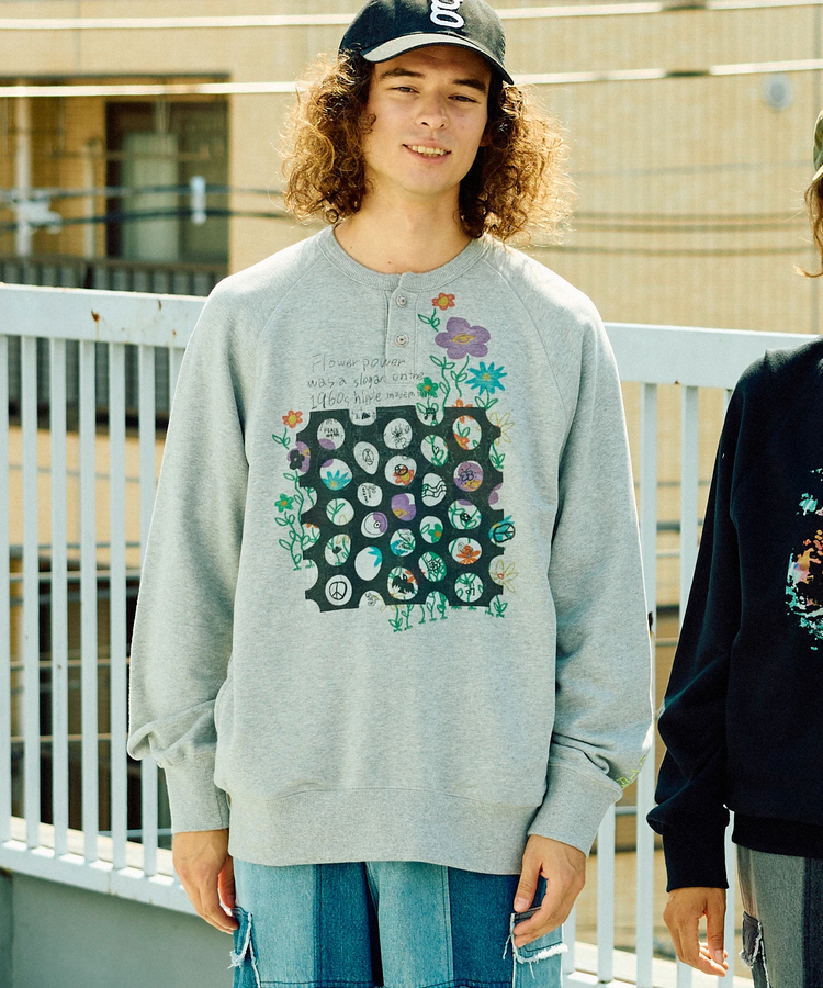 go slow caravan(ゴースローキャラバン) |空紡糸裏毛 スナップヘンリー KONTON FARM (MENS/WOMENS)
