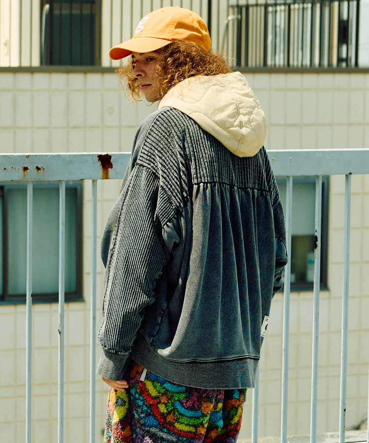 go slow caravan(ゴースローキャラバン) |MIX FAB スウェットZIPルーズブルゾン ケミカル HARD WASH (MENS)