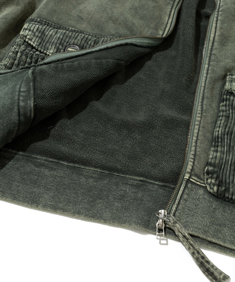 go slow caravan(ゴースローキャラバン) |MIX FAB スウェットZIPルーズブルゾン ケミカル HARD WASH (MENS)