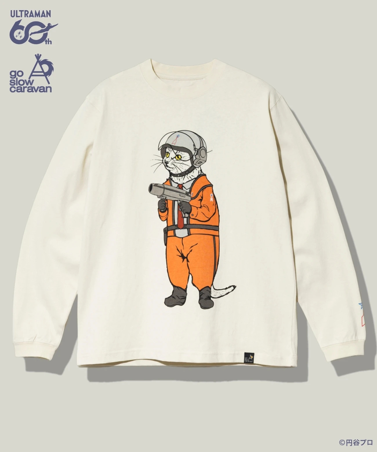 go slow caravan(ゴースローキャラバン) |【ウルトラマン×go slow caravan】USA/C 隊員猫ロングスリーブTEE (MENS)