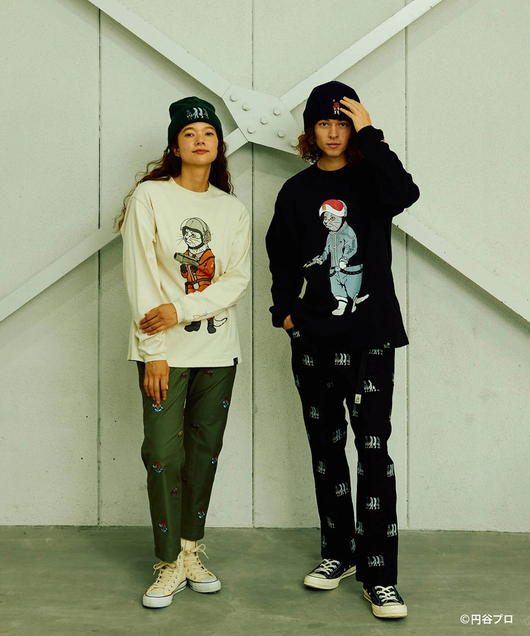 go slow caravan(ゴースローキャラバン) |【ウルトラマン×go slow caravan】USA/C 隊員猫ロングスリーブTEE (MENS)
