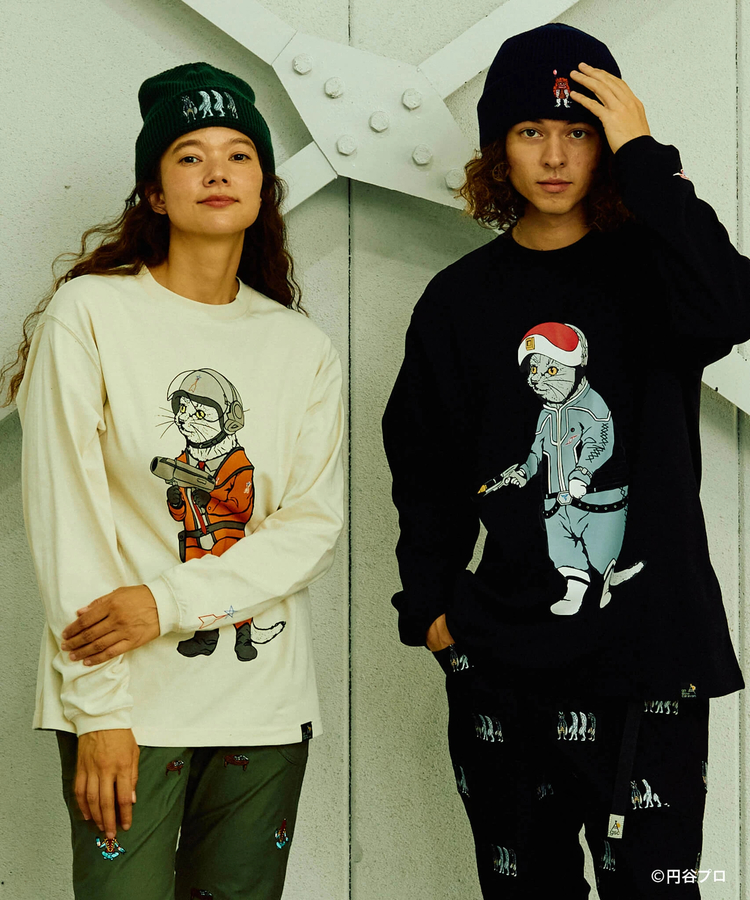go slow caravan(ゴースローキャラバン) |【ウルトラマン×go slow caravan】USA/C 隊員猫ロングスリーブTEE (MENS)
