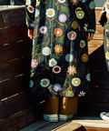 go slow caravan(ゴースローキャラバン) |オリジナル総柄Ptノーカラーロングシャツワンピース (WOMENS)
