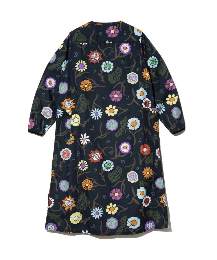go slow caravan(ゴースローキャラバン) |オリジナル総柄Ptノーカラーロングシャツワンピース (WOMENS)