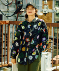 go slow caravan(ゴースローキャラバン) |オリジナル総柄Ptギャザーシャツ (WOMENS)