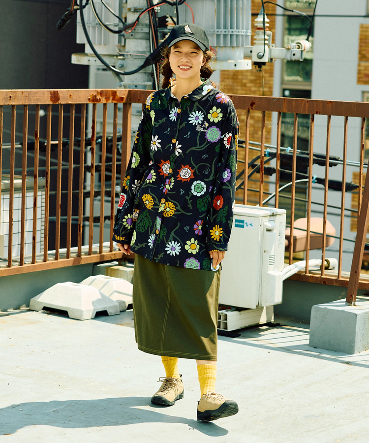 go slow caravan(ゴースローキャラバン) |オリジナル総柄Ptギャザーシャツ (WOMENS)