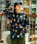 go slow caravan(ゴースローキャラバン) |オリジナル総柄Ptギャザーシャツ (WOMENS)