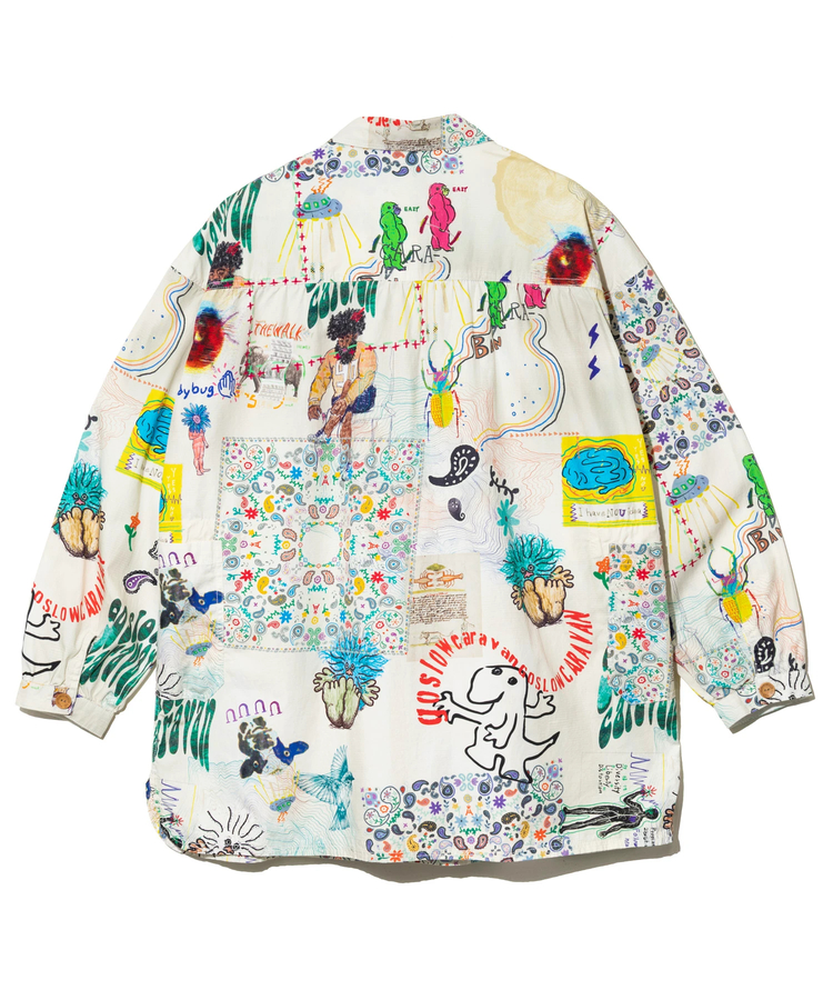 go slow caravan(ゴースローキャラバン) |オリジナル総柄Ptギャザーシャツ (WOMENS)