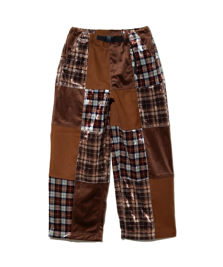 go slow caravan(ゴースローキャラバン) |ベロア×フランネルパッチワークパンツ (WOMENS)