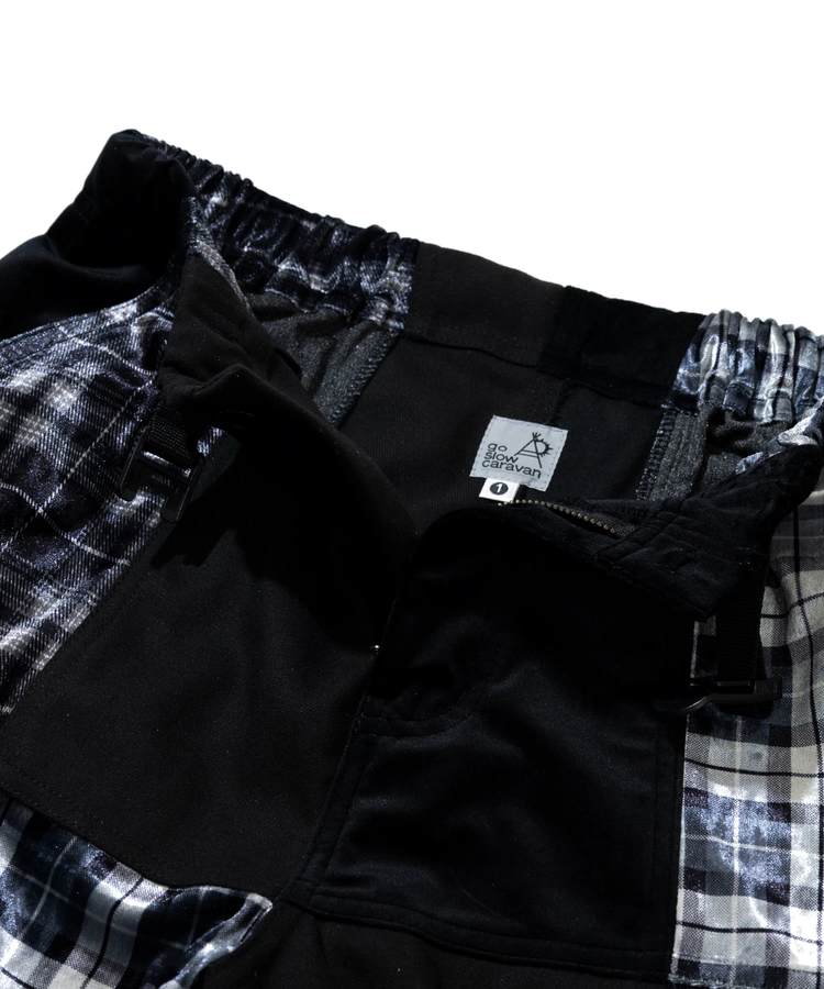 go slow caravan(ゴースローキャラバン) |ベロア×フランネルパッチワークパンツ (WOMENS)