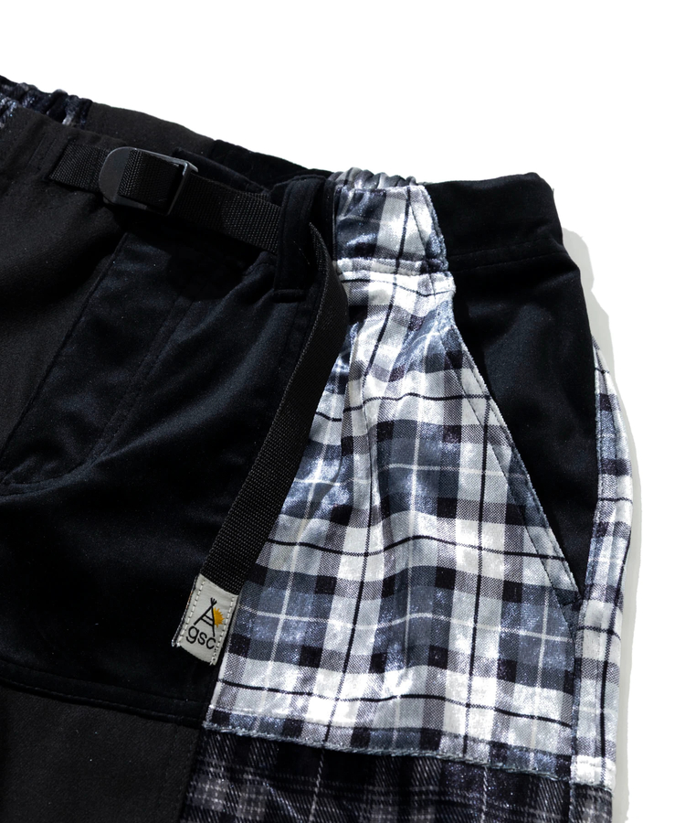 go slow caravan(ゴースローキャラバン) |ベロア×フランネルパッチワークパンツ (WOMENS)