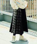 go slow caravan(ゴースローキャラバン) |ベロア×フランネルパッチワークスカート (WOMENS)