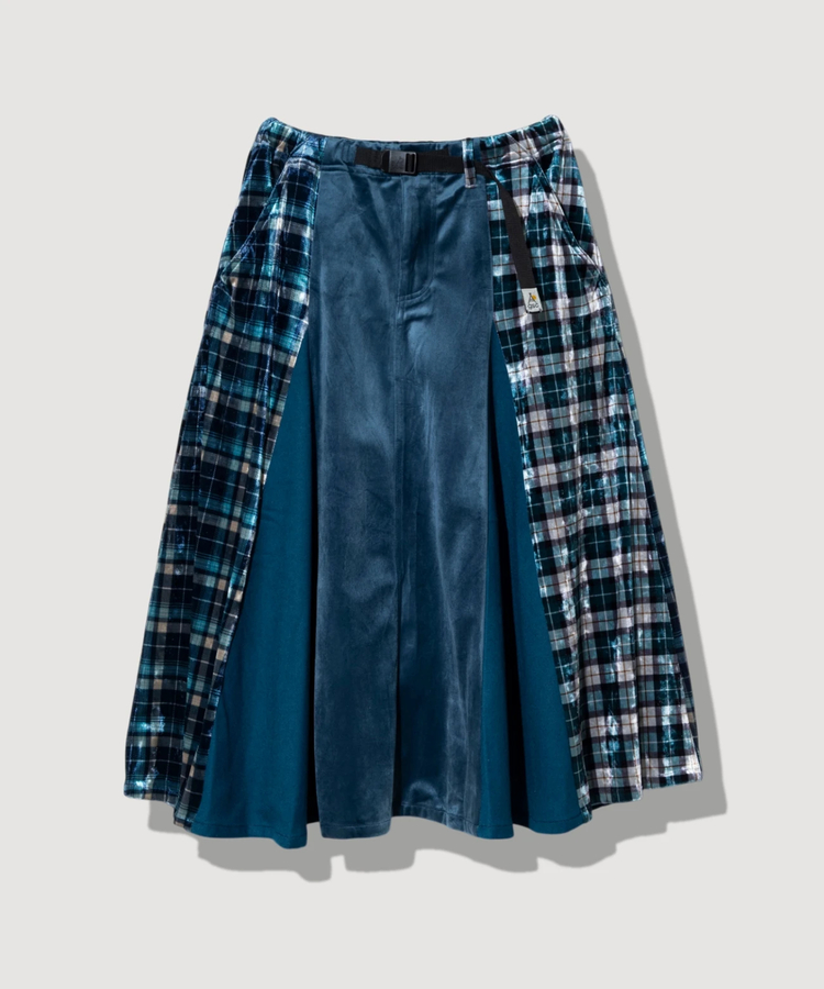 go slow caravan(ゴースローキャラバン) |ベロア×フランネルパッチワークスカート (WOMENS)