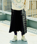 go slow caravan(ゴースローキャラバン) |ベロア×フランネルパッチワークスカート (WOMENS)