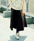 go slow caravan(ゴースローキャラバン) |ベロア×フランネルパッチワークスカート (WOMENS)