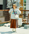 go slow caravan(ゴースローキャラバン) |ベロア×フランネルパッチワークスカート (WOMENS)