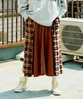 go slow caravan(ゴースローキャラバン) |ベロア×フランネルパッチワークスカート (WOMENS)
