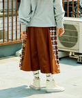 go slow caravan(ゴースローキャラバン) |ベロア×フランネルパッチワークスカート (WOMENS)
