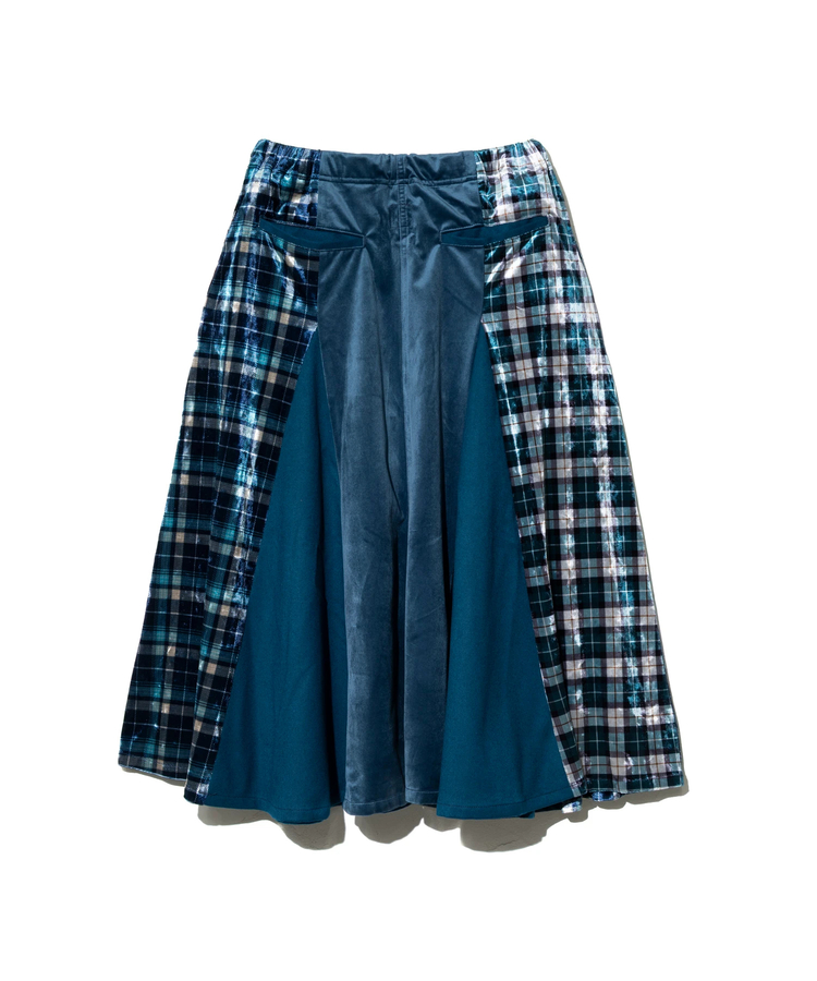 go slow caravan(ゴースローキャラバン) |ベロア×フランネルパッチワークスカート (WOMENS)