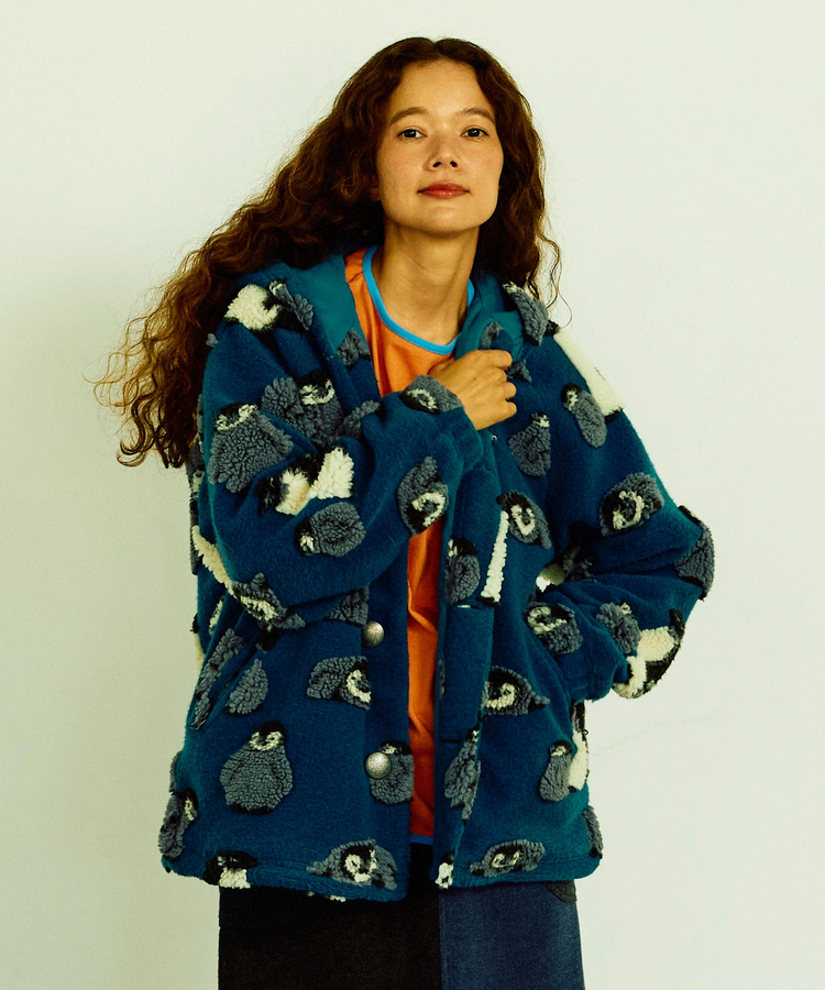 go slow caravan(ゴースローキャラバン) |オリジナルジャガードボアコンチョパーカージャケット (WOMENS)