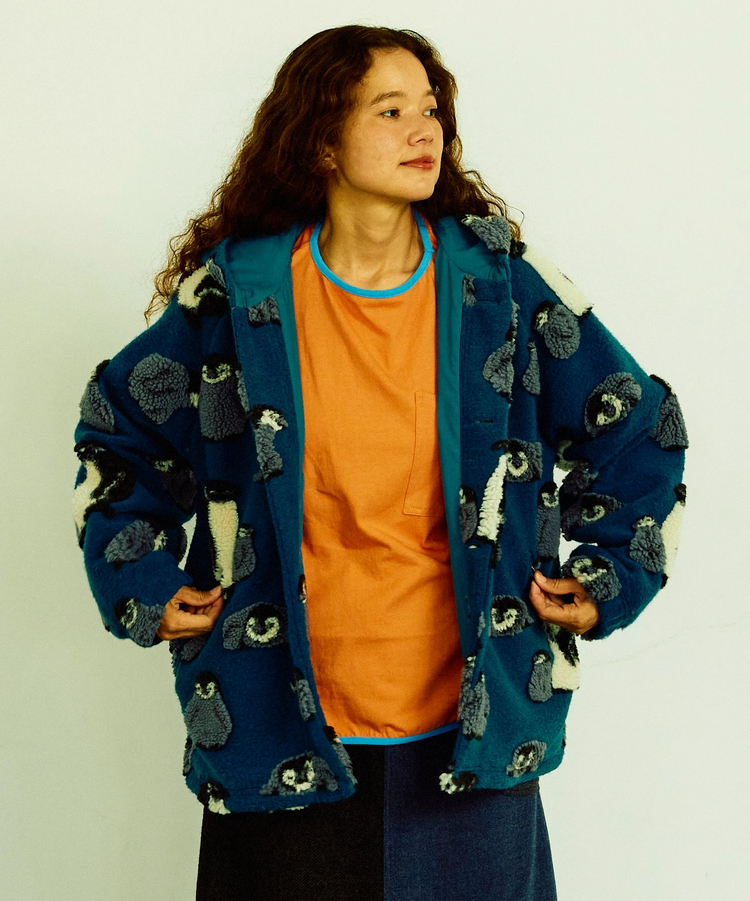 go slow caravan(ゴースローキャラバン) |オリジナルジャガードボアコンチョパーカージャケット (WOMENS)