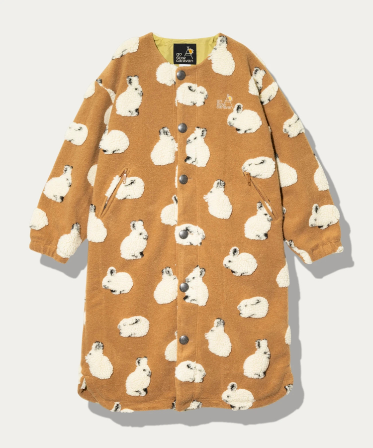 go slow caravan(ゴースローキャラバン) |オリジナルジャガードボアノーカラーコンチョコート (WOMENS)