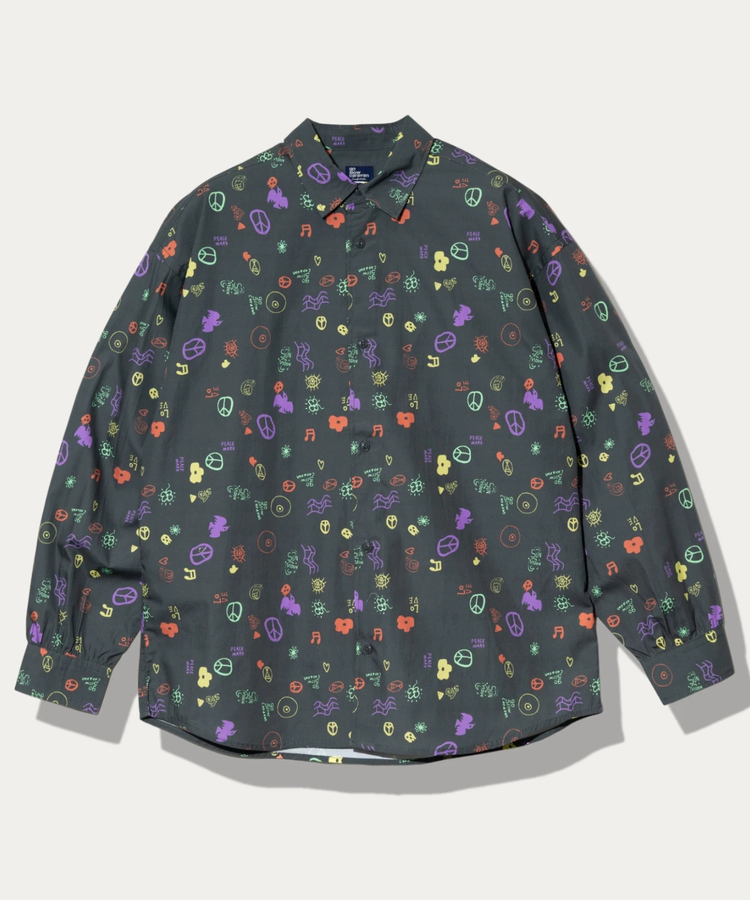 go slow caravan(ゴースローキャラバン) |ブロード総柄プリントR/Gシャツ (MENS/WOMENS)