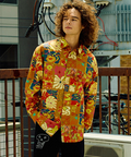 go slow caravan(ゴースローキャラバン) |ブロード総柄プリントR/Gシャツ (MENS/WOMENS)