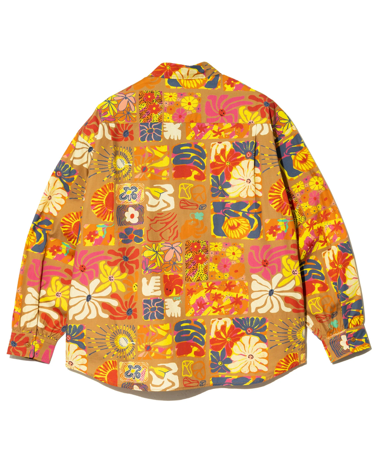 go slow caravan(ゴースローキャラバン) |ブロード総柄プリントR/Gシャツ (MENS/WOMENS)