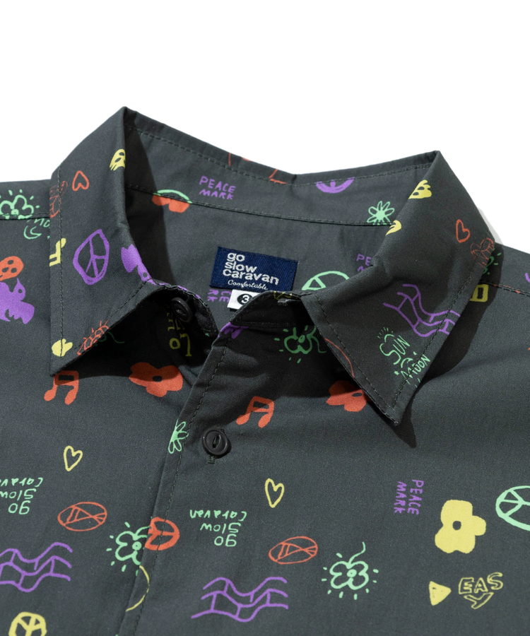 go slow caravan(ゴースローキャラバン) |ブロード総柄プリントR/Gシャツ (MENS/WOMENS)